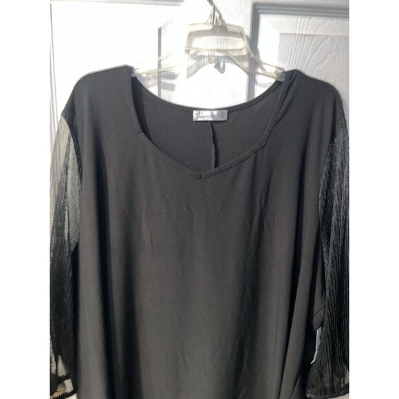89th Madison Blouse Womens Plus 3X Top Black Sheer Sleeves Shirt Pullover New - Picture 6 of 8